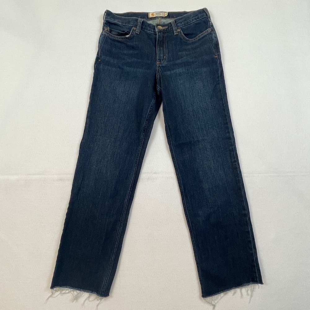 Carhartt dark wash original fit straight leg eans size 4